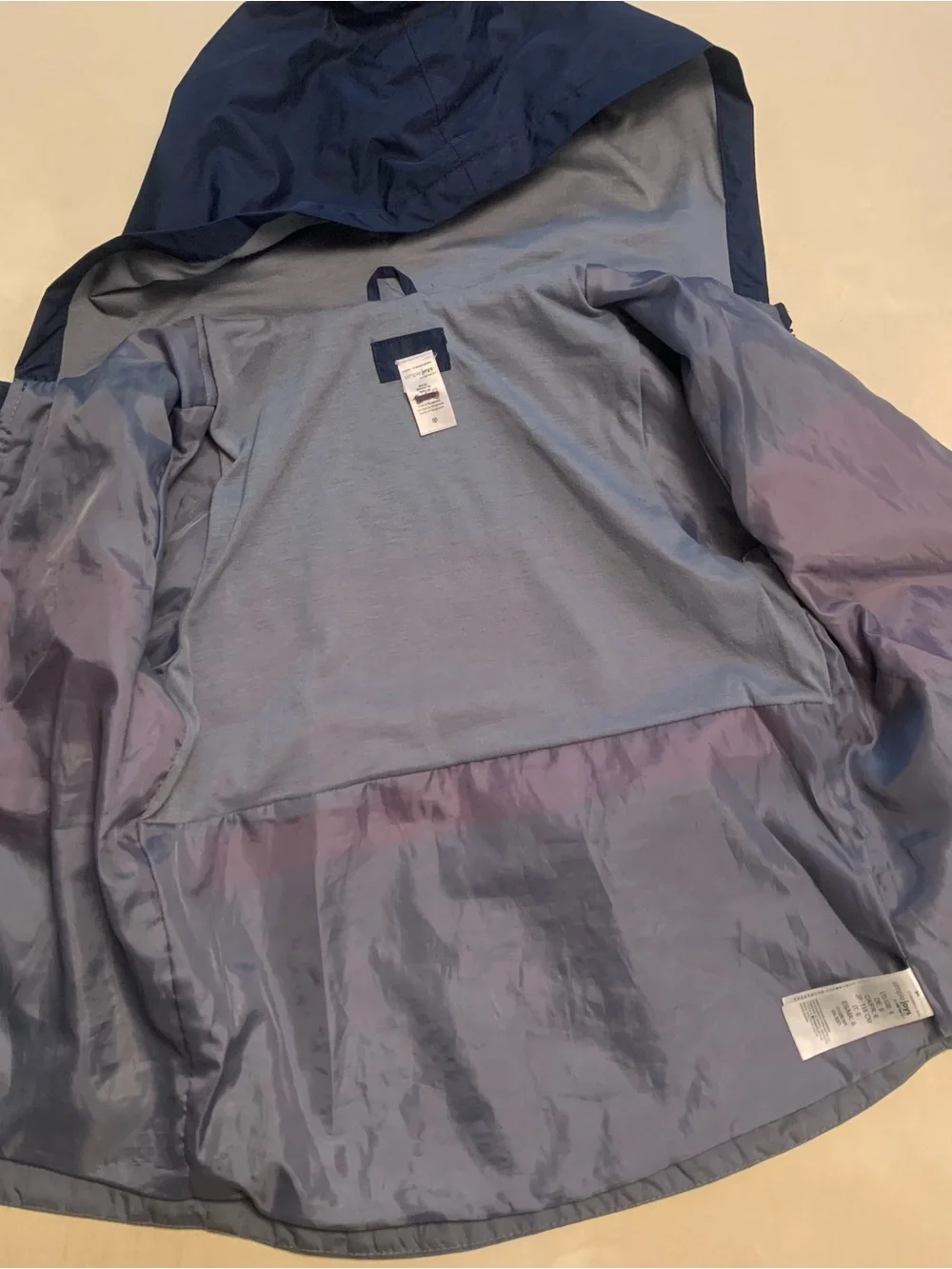 Carter’s Kids Colorblock Hooded Raincoat - Navy, Red, Gray, Size 6